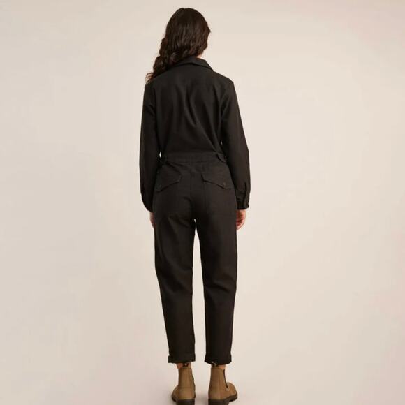 Roark Layover Jumpsuit Zip Front Black Floral Print Utility One Piece Size M - Picture 16 of 16